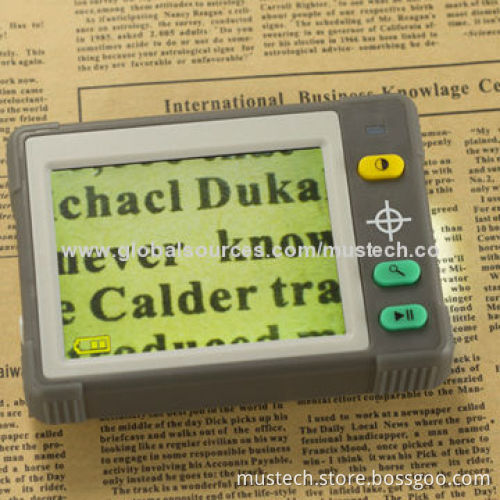 Low Vision Aid, 3.5-inch Handheld Digital Magnifier, 7-color Modes, Battery Powered